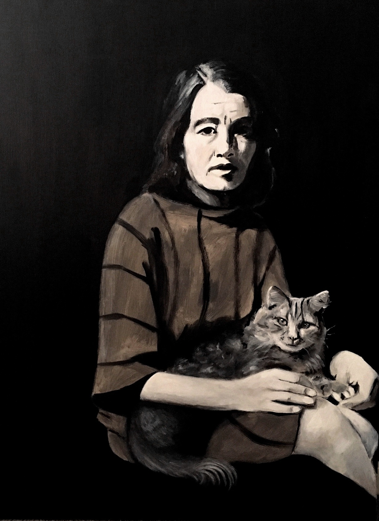 Christine Keeler with her cat