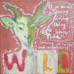 born wild 2022  oil on canvas 9x9 inches framed